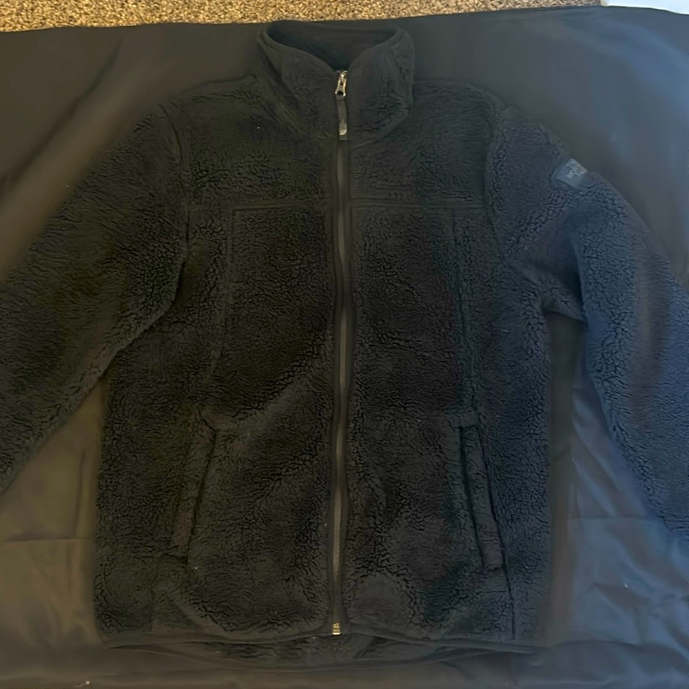 Girls XL North Face black fleece jacket